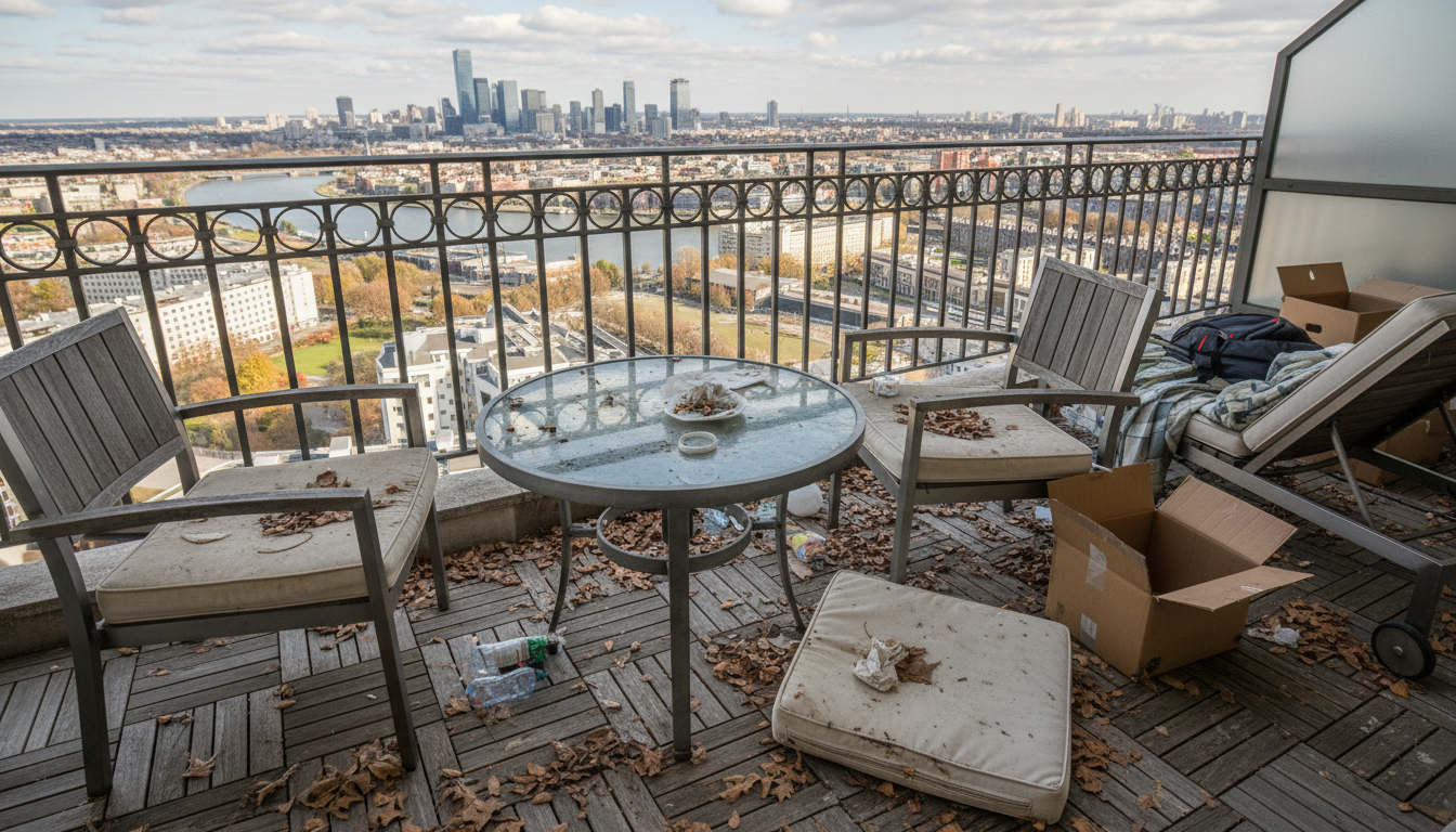 베란다 청소 전