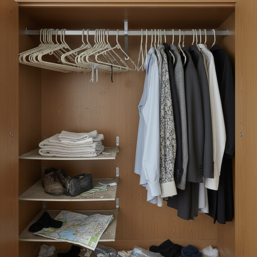 정리 전 옷장